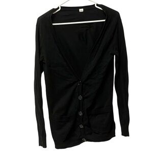 Black Button-Up Casual Cardigan Small Women Slim Fit Good Condition Lightly Worn
